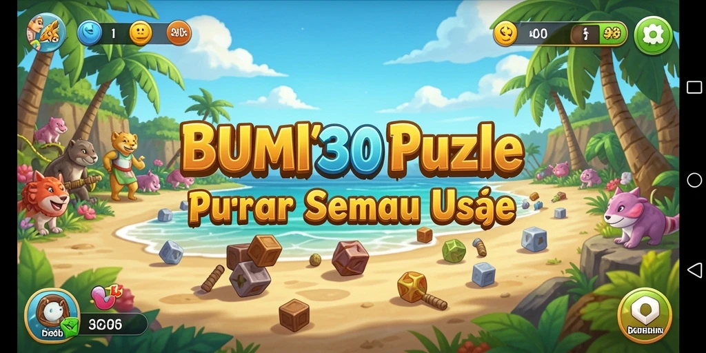 Gameplay menantang dari BUMI303 dengan berbagai level puzzle.