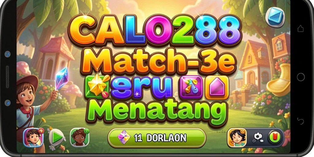 Tampilan gameplay CALO288 menunjukkan keseruan mencocokkan warna-warni objek Match-3.