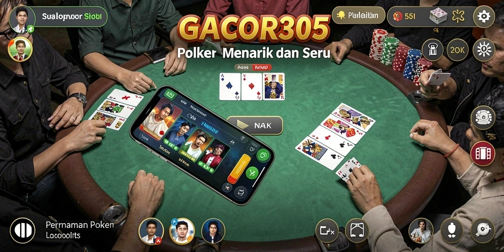 Screenshot gameplay GACOR305 menampilkan suasana permainan Poker yang seru.