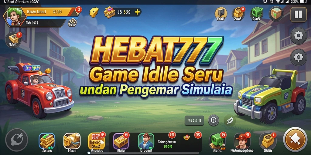 Tampilan gameplay HEBAT777 dengan karakter yang unik dan sistem idle.