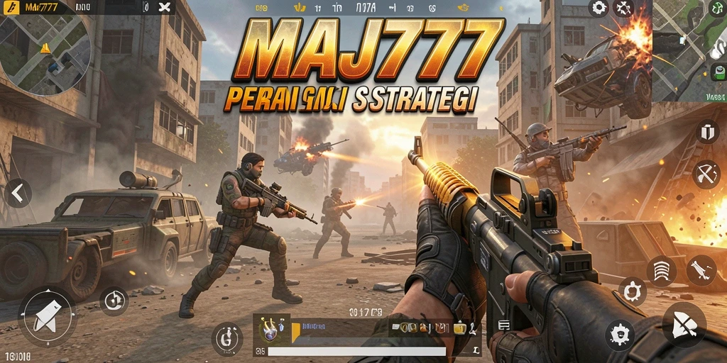 Tampilan gameplay intens di <strong>MAJ777</strong> dengan aksi menembak yang mendebarkan.