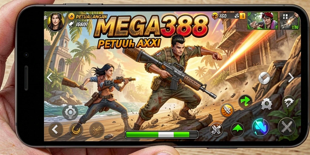 Menampilkan gameplay aksi seru dari MEGA388.