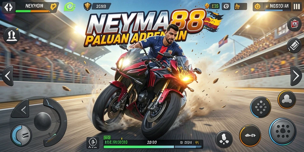 Gameplay seru dengan balapan motor yang cepat dan mendebarkan.