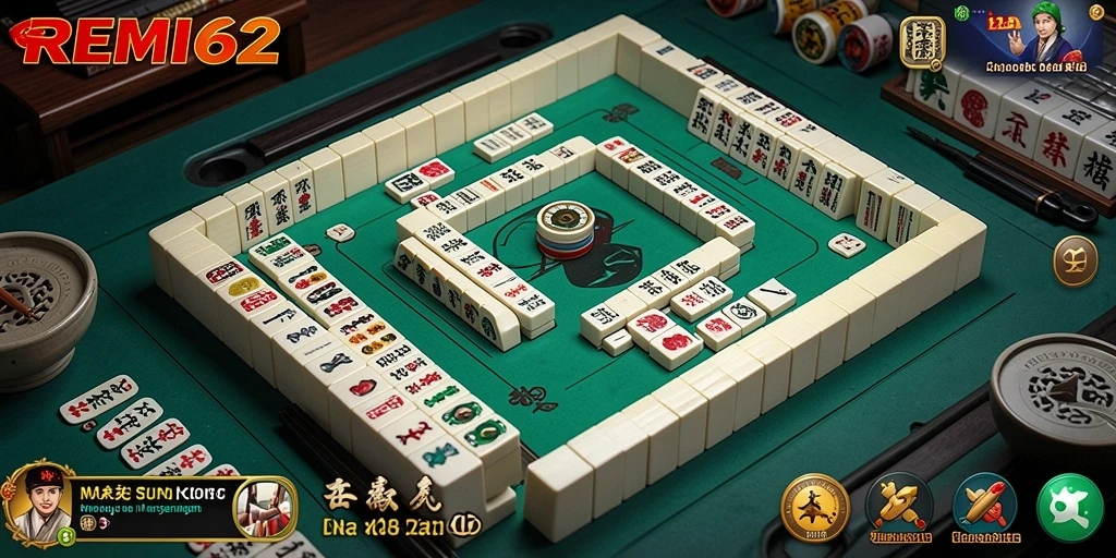 Screenshot gameplay REMI62 menampilkan keseruan bermain Mahjong.