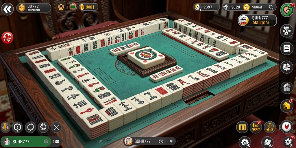 Tampilan gameplay Mahjong yang seru dalam SUHU777.